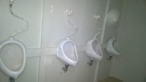 Portable urinal installation at air force site