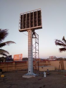 LED Unipole Structure Installation