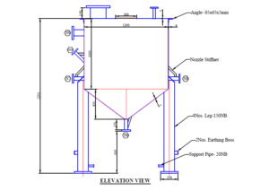 SS CONE BOTTOM TANK FOR LIME STORAGE