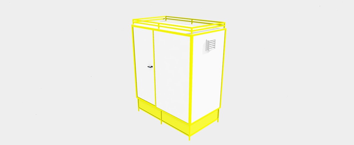 19012-Two Seater Mobile Urinal Cabinet